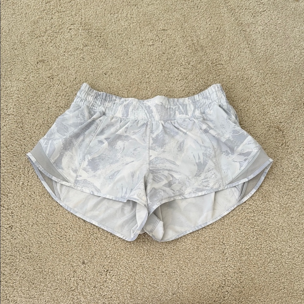 Women's White Floral Shorts